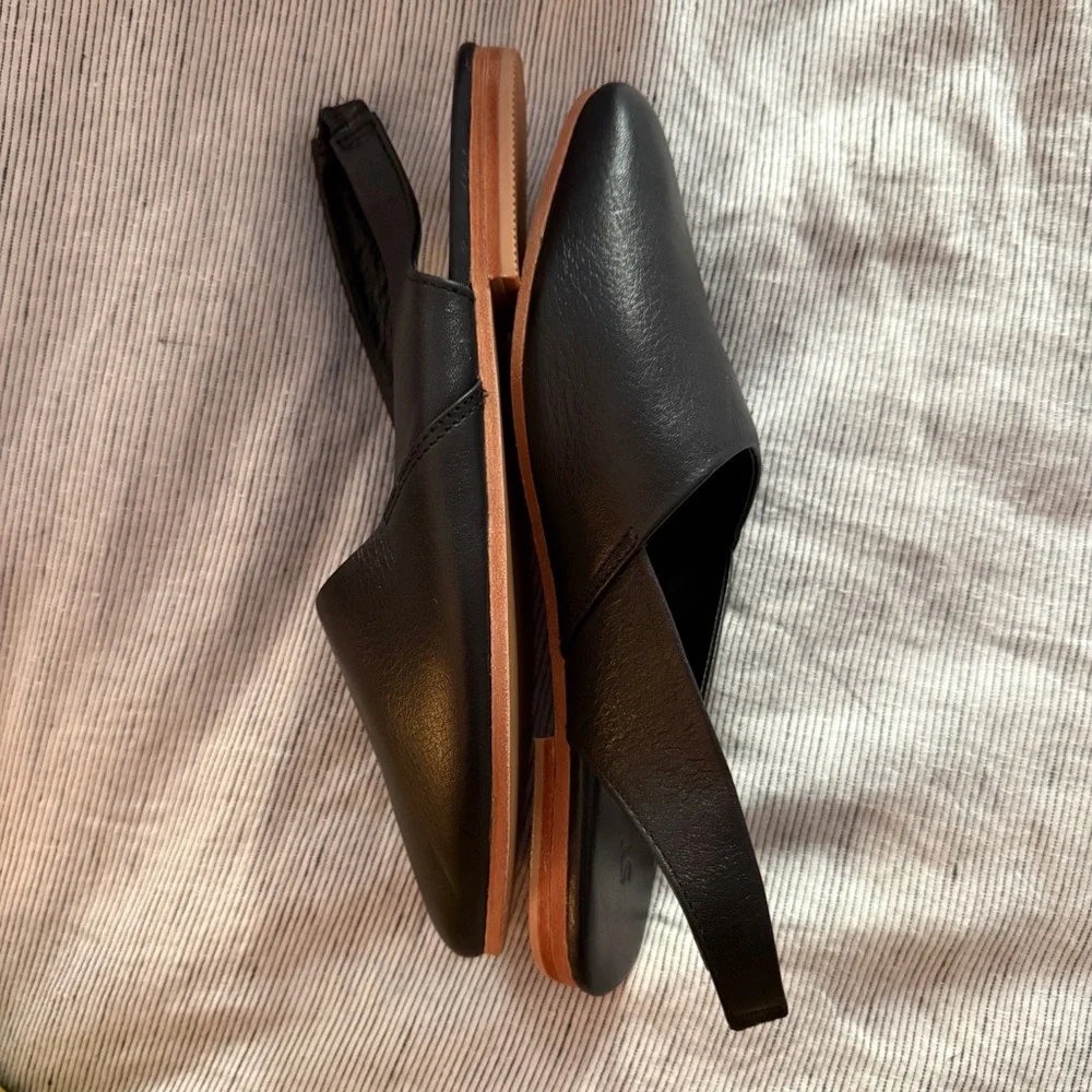St. Agni Aleta Black Slingback Leather Mules - Picture 4 of 7